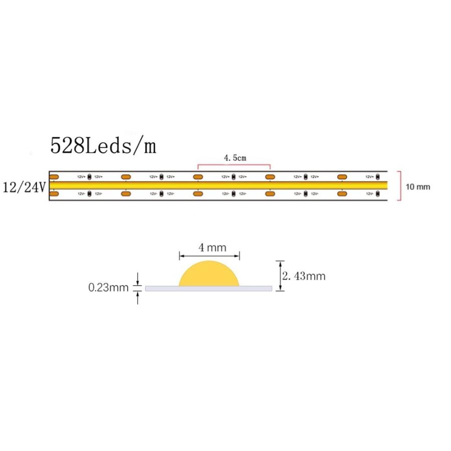DC12V　高密度COB LEDテープ　非防水　５M　背面両面テープつき |  | 01