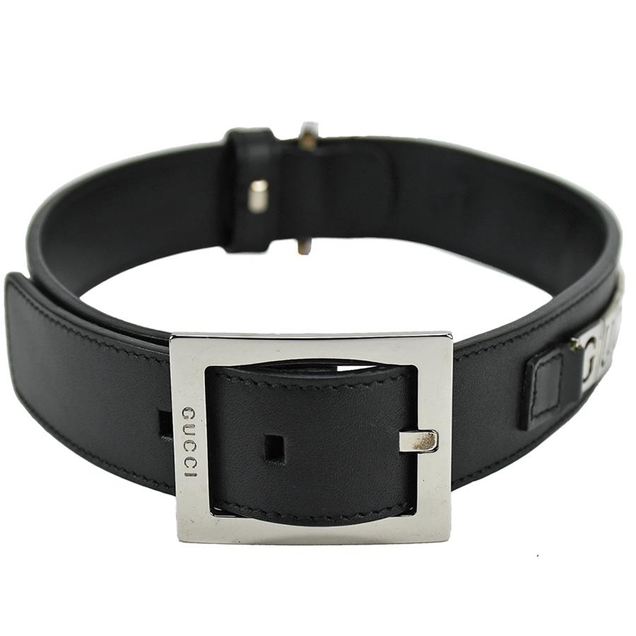 GUCCI 黒 レザー 首輪 ゴールド金具 リードと首輪のセット GUCCI 黒 レザー 首輪 ゴールド金具 リードと首輪のセット GUCCI 黒