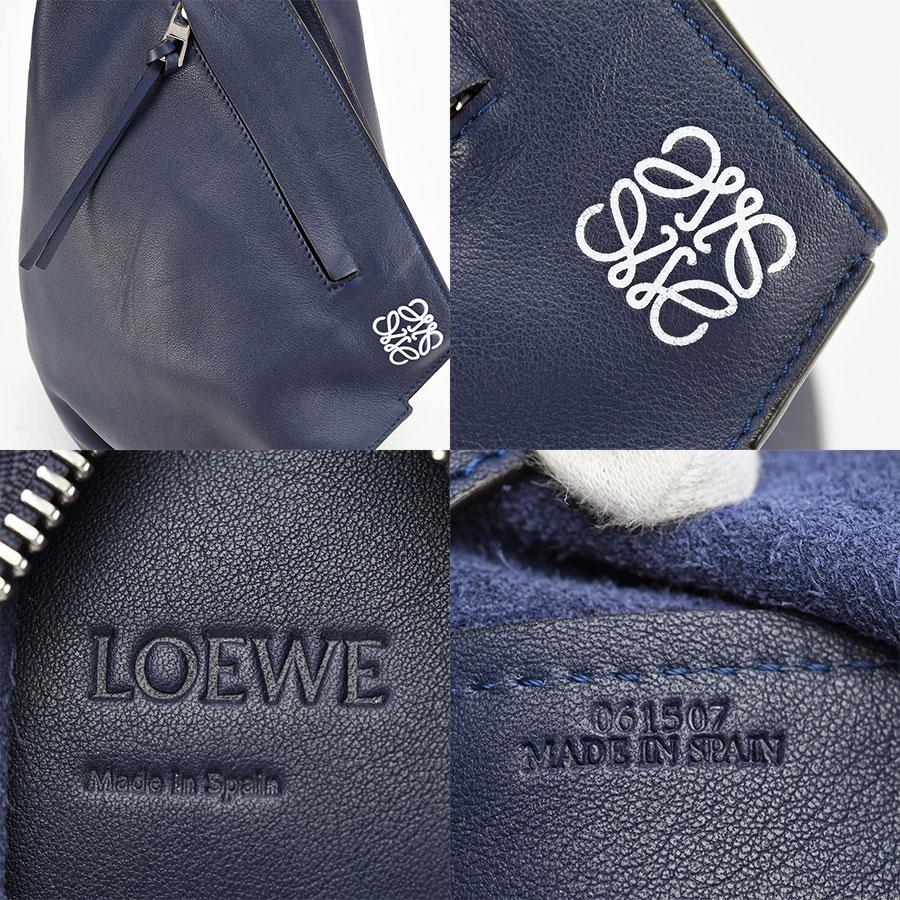 ロエベ LOEWE アナグラム アントン スモール ボディバッグ ショルダーバッグ 307.10 レザー ネイビー ワンショルダー メンズ 中古｜sunrev｜07