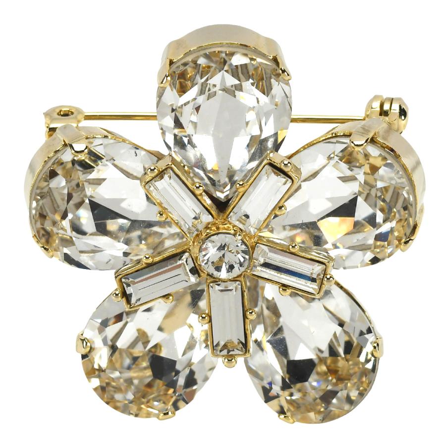 Rene（ルネ） ブローチ フラワー ビジュー アクセサリー クリア メタル