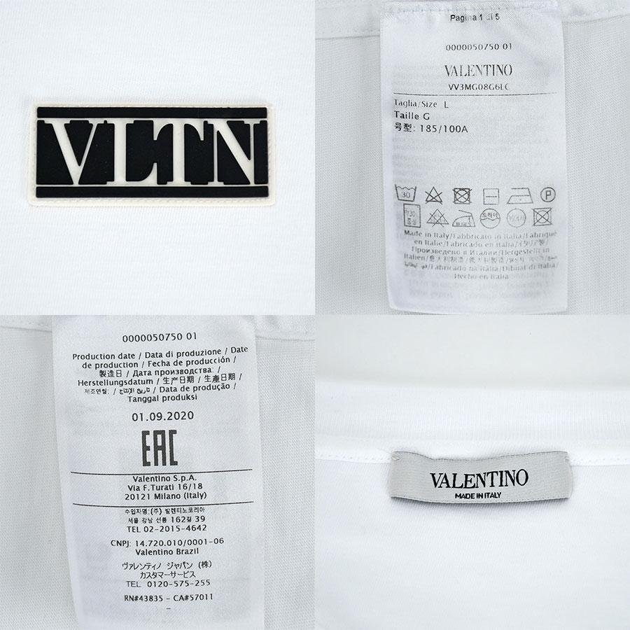 ヴァレンティノ VALENTINO Tシャツ 半袖 クルーネック ラバーロゴ コットン ホワイト 白 サイズL VLTN ロゴ トップス アパレル メンズ レディース 中古｜sunrev｜07