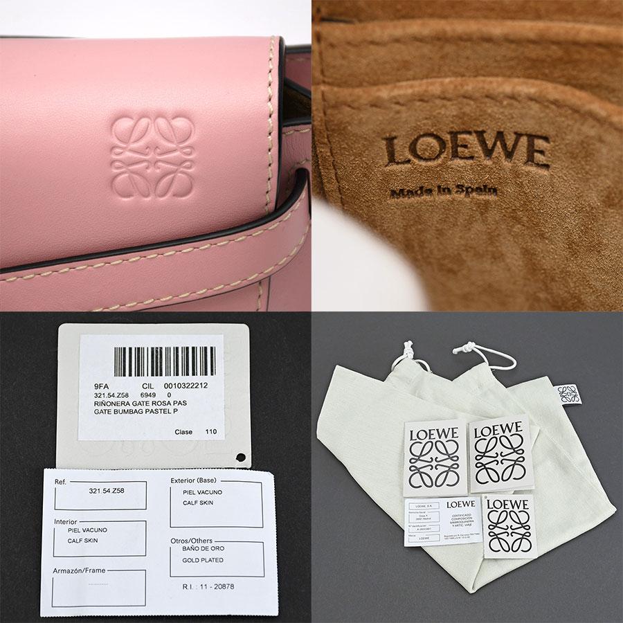 ロエベ LOEWE ゲートバムバッグ ボディバッグ ベルトバッグ アナグラム 321.54.Z58 レザー ピンク ゴールド金具 ショルダー レディース 中古｜sunrev｜08