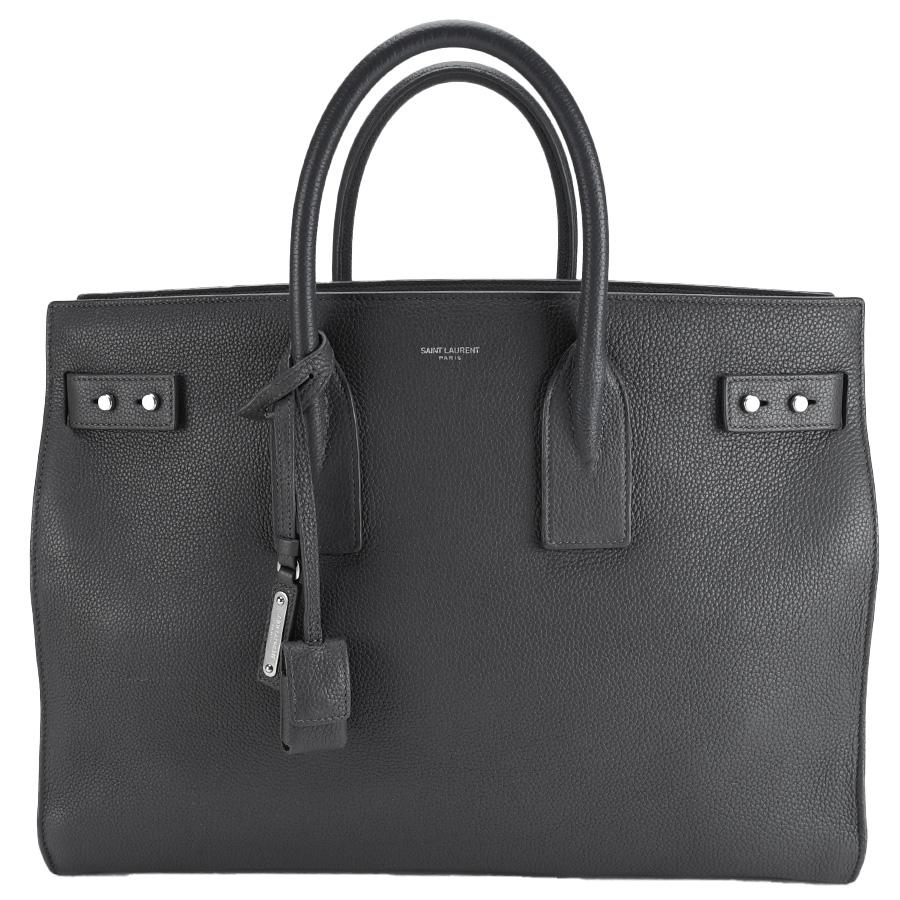 サンローラン SAINT LAURENT シン ラージ サック ド ジュール 631526 ハンドバッグ 2way ショルダー ビジネス ダークグレー レザー メンズ【中古】｜sunrev｜02