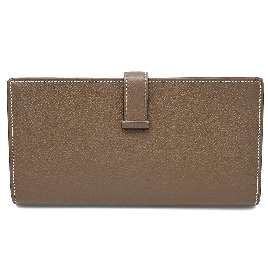 エルメス HERMES 二つ折り 長財布 ベアンスフレ エプソン エトゥープ 
