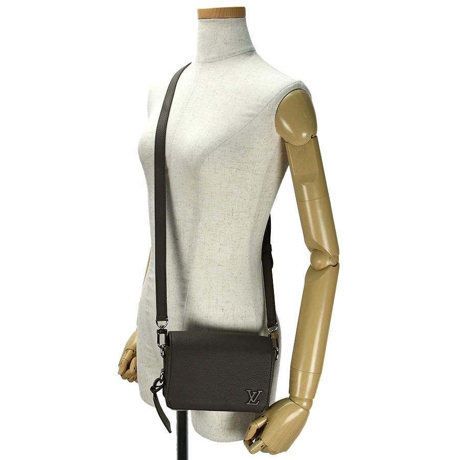 ルイヴィトン LOUIS VUITTON アエログラム ファストライン ウェアブル ウォレット M82281 グレー カーキ レザー ショルダーバッグ ポシェット 斜め掛け | LOUIS VUITTON | 09