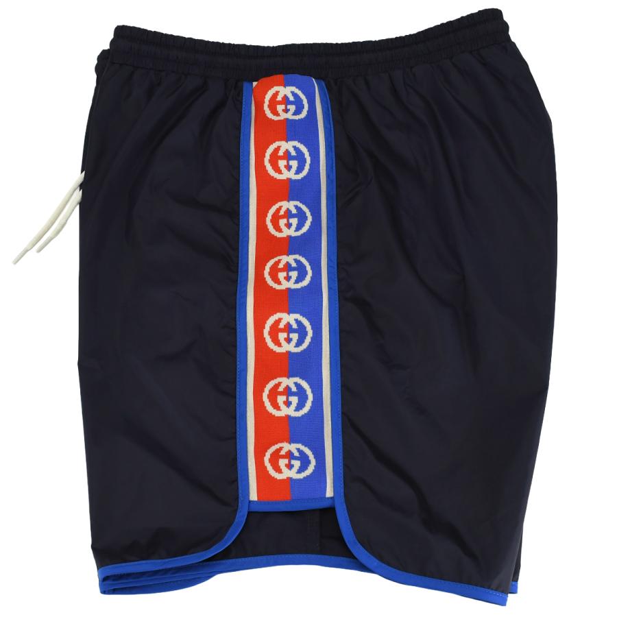 グッチ GUCCI インターロッキングＧ ＧＧロゴ ハーフパンツ ショートパンツ 577800 ナイロン ネイビー サイズ46 サイドライン_2