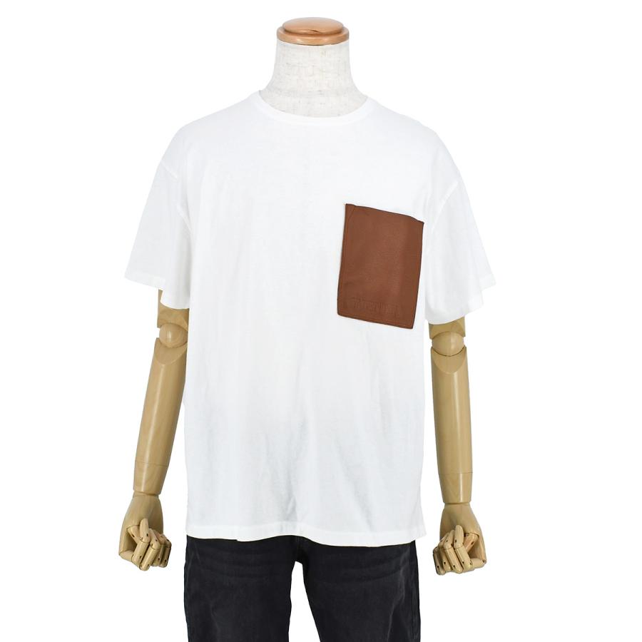 ヴァレンティノ VALENTINO 半袖 クルーネック Tシャツ レザーポケット コットン ホワイト 白 サイズS カットソー トップス アパレル メンズ レディース | VALENTINO