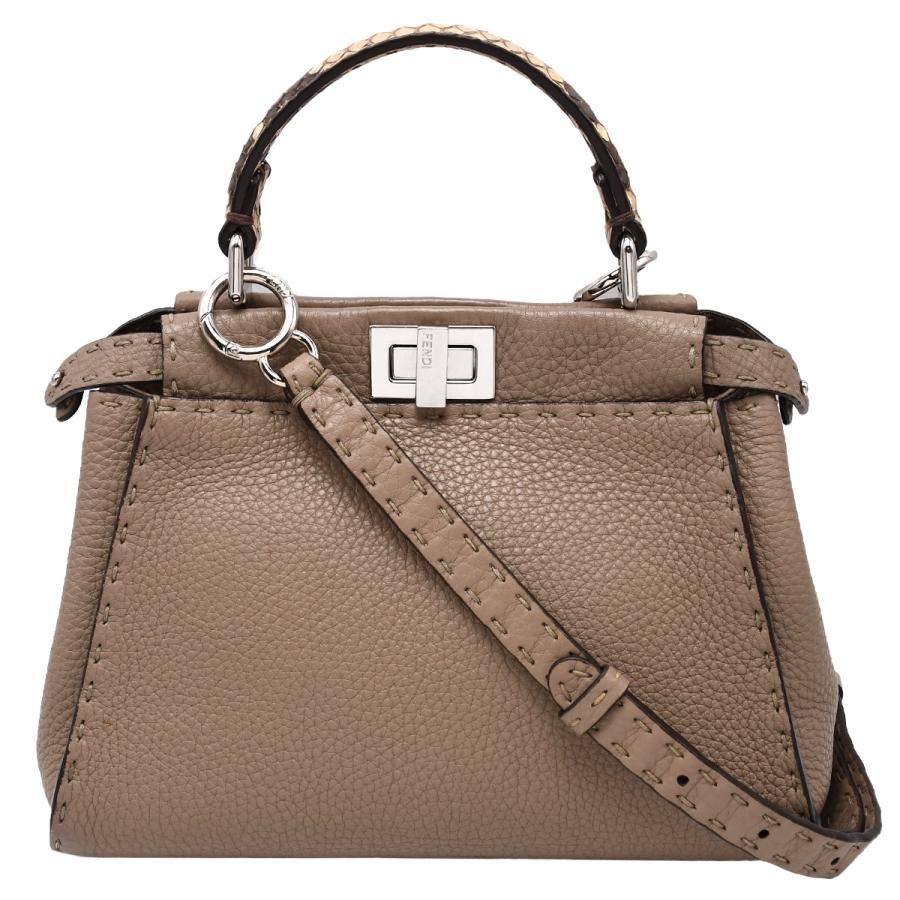 新品同様FENDI フェンディピーカブーミニセレリアダブグレー