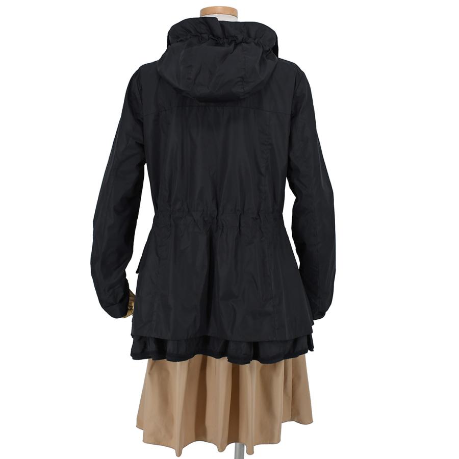 美品　モンクレール　フリルジャケット　ナイロンジャンパー MONCLER モンクレール ナイロンジャケット フリル ぺプラム 0 黒