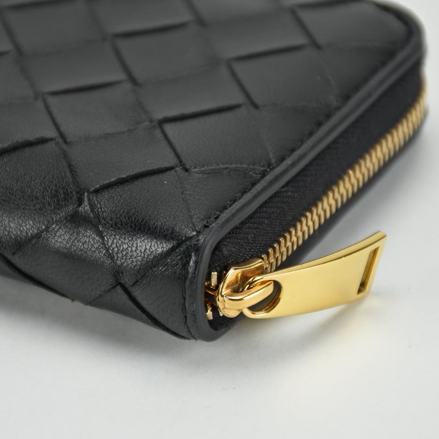 【付属品付】ボッテガヴェネタ イントレチャートコインケースラム/ゴールド/黒✨️ 付属品付】ボッテガヴェネタ イントレチャートコインケースラム