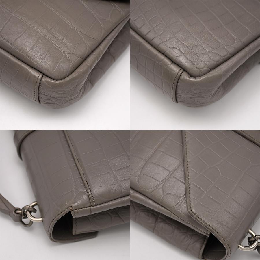 サンローランパリ SAINT LAURENT PARIS 2way ハンドバッグ チェーンショルダー 428101 型押し レザー グレー シルバー金具 レディース | SAINT LAURENT | 05