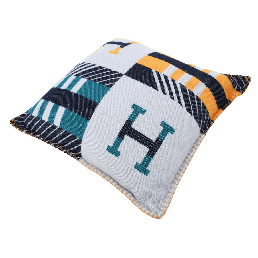 エルメス HERMES クッション アヴァロン ジャンプH Avalon ウール カシミヤ グレー ネイビー ピロー インテリア 雑貨 小物 レディース メンズ | HERMES | 03