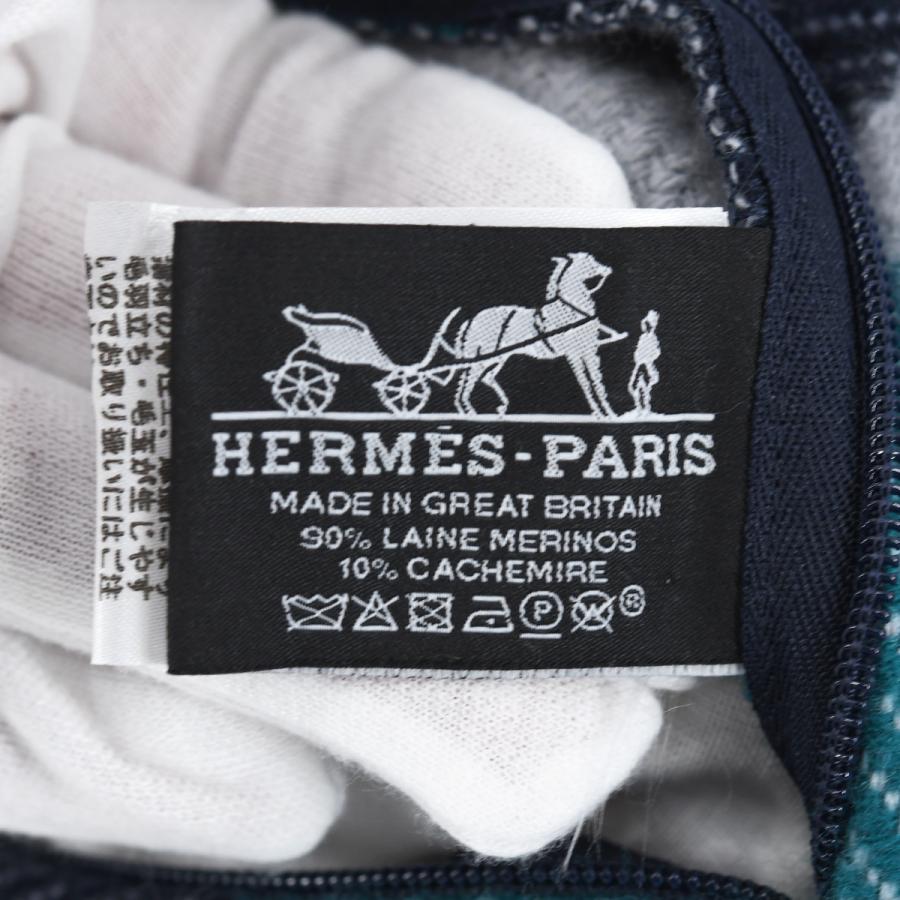 エルメス HERMES クッション アヴァロン ジャンプH Avalon ウール カシミヤ グレー ネイビー ピロー インテリア 雑貨 小物 レディース メンズ | HERMES | 04