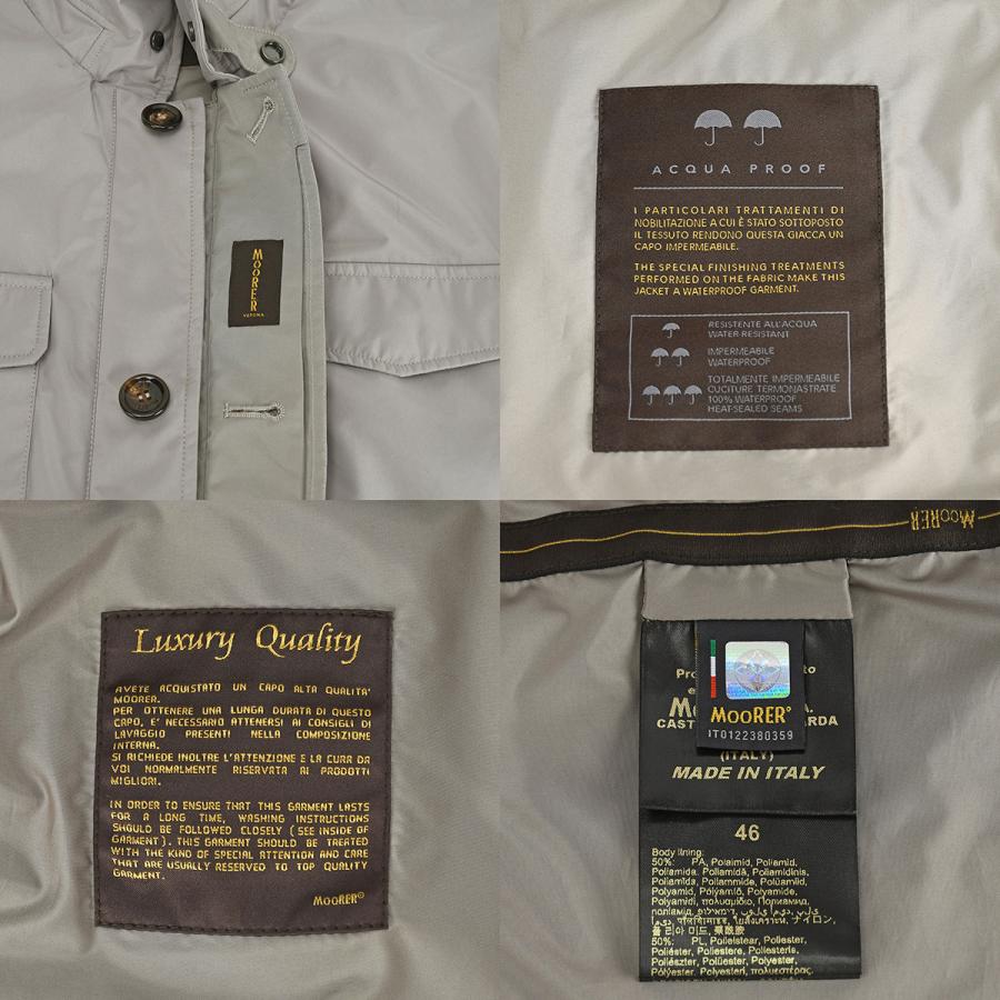 ムーレー MOORER フィールド ジャケット ブルゾン アウター メンズ ナイロン ポリエステル グレー ベージュ サイズ46 EZIO-STP アパレル 新品同様 | MOORER | 04