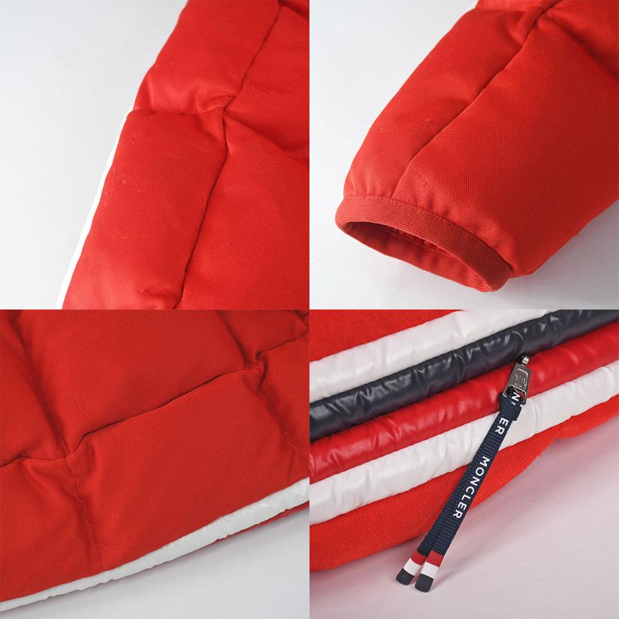 モンクレール MONCLER ダウントート パファートート 赤レッド ロゴ 収納 MONCLER（モンクレール） ダウンジャケット フード付き トリコロール