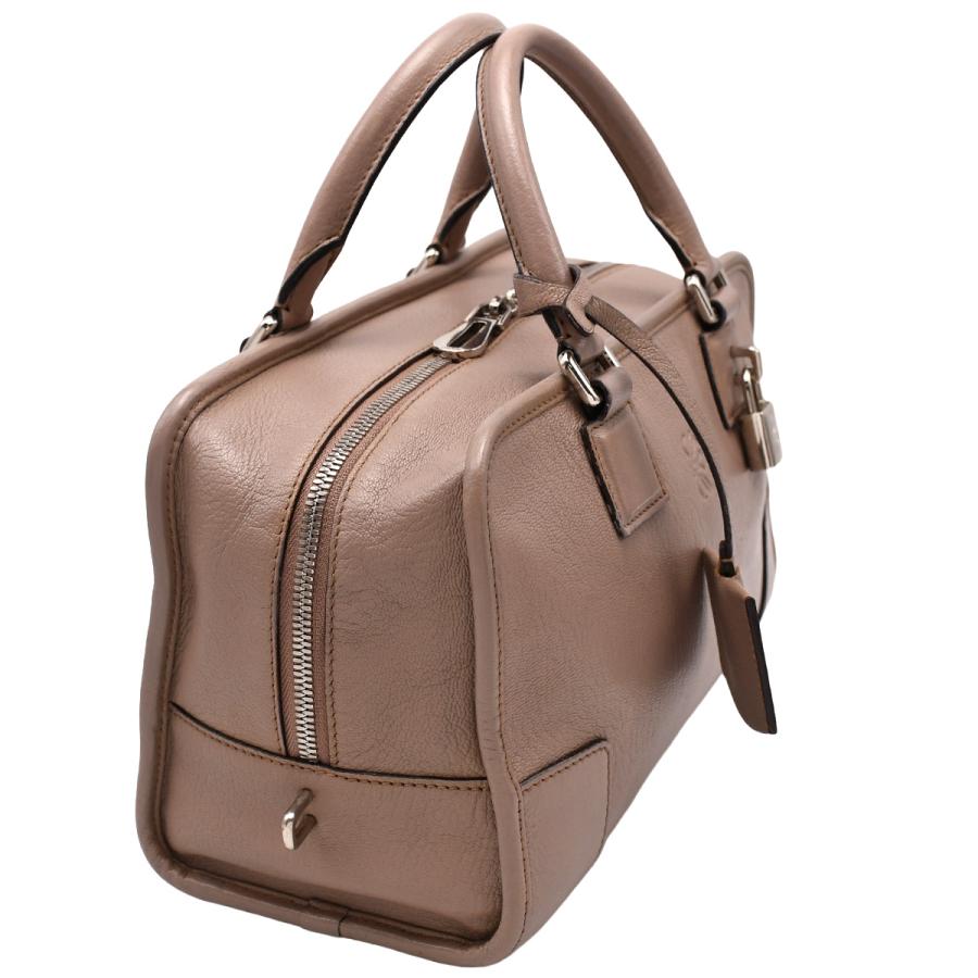 LOEWE ロエベ アマソナ28 ハンドバッグ ベージュ レザー シルバー金具 