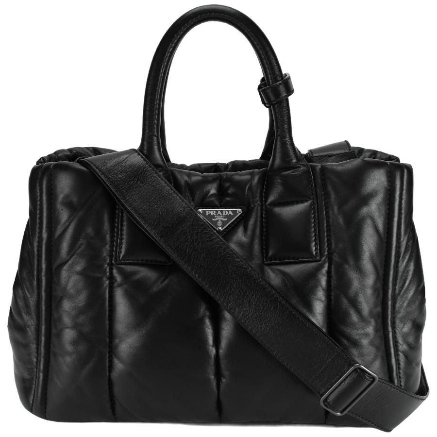 PRADA プラダ オールレザー ショルダー バッグ メタルロゴ ナッパ 黒 PRADA プラダ オールレザー ショルダー バッグ メタルロゴ ナッパ 黒