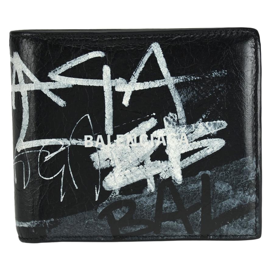 BALENCIAGA バレンシアガ クロコ型押し 二折財布 セミマット ブラック BALENCIAGA バレンシアガ クロコ型押し 二折財布 セミマット ブラック