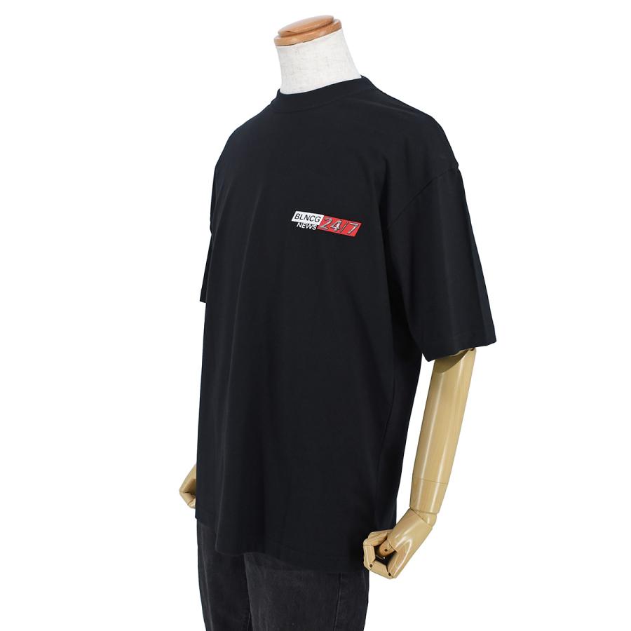 BALENCIAGA バレンシアガ コットン 半袖 Tシャツ NEWSロゴ クルー 