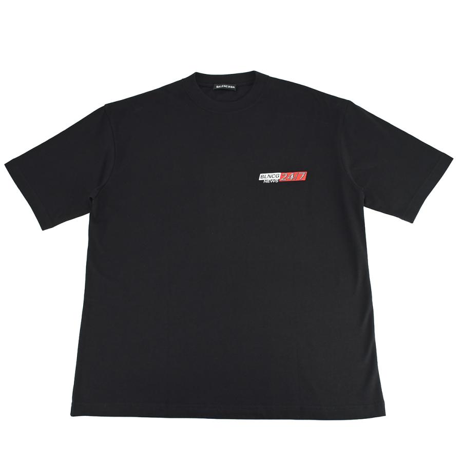 BALENCIAGA（バレンシアガ） コットン 半袖 Tシャツ NEWSロゴ クルー