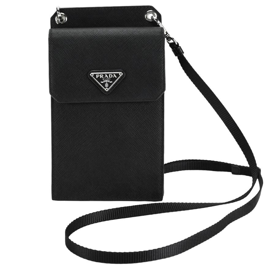 PRADA / スマホショルダーバッグ トライアングルロゴ ブラック ナイロン PRADA プラダ トライアングルロゴ フォンショルダー 2ZH068