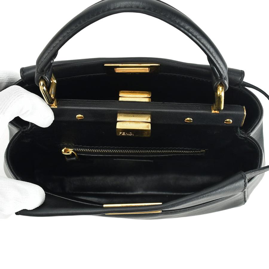 フェンディFENDI ミニピーカブー2way ショルダーバッグブラック
