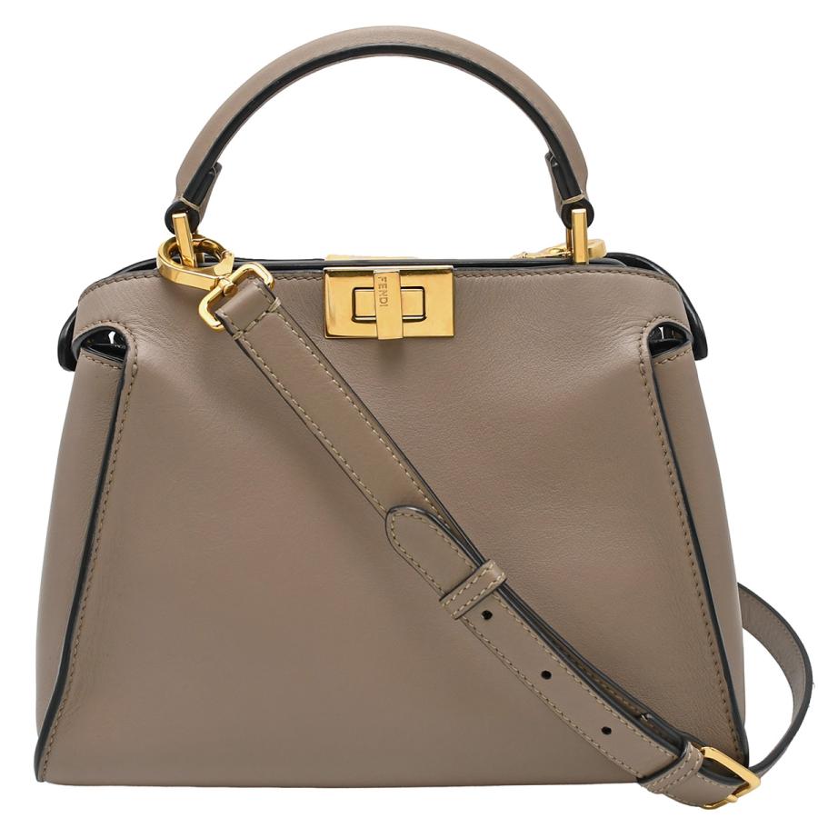 本革 ハンドバッグ 2way ベルトデザイン ゴールド金具 ブラウン 1390