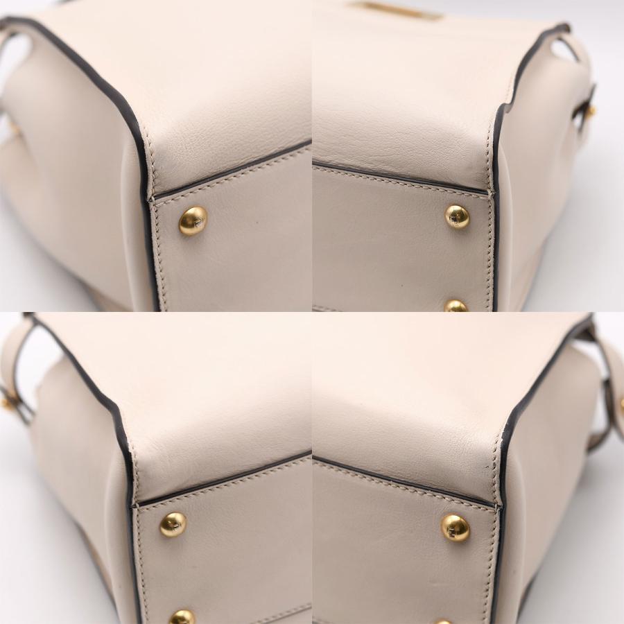 フェンディ FENDI モンスター ピーカブー レギュラー 8BN290 ハンドバッグ 2way ショルダー パイソン レザー ホワイト ブラック ゴールド金具 | FENDI | 07