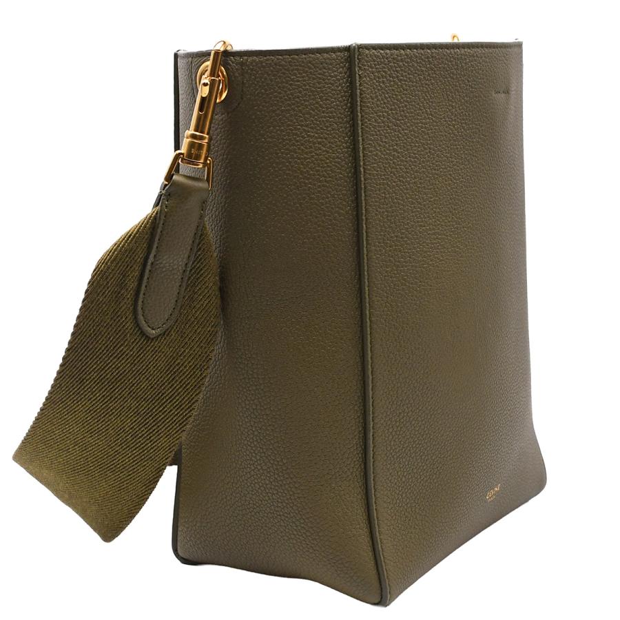 セリーヌ CELINE サングル バケット スモール ショルダーバッグ 189303 レザー カーキ グリーン ゴールド金具 ワンショルダー 肩掛け レディース | CELINE | 03