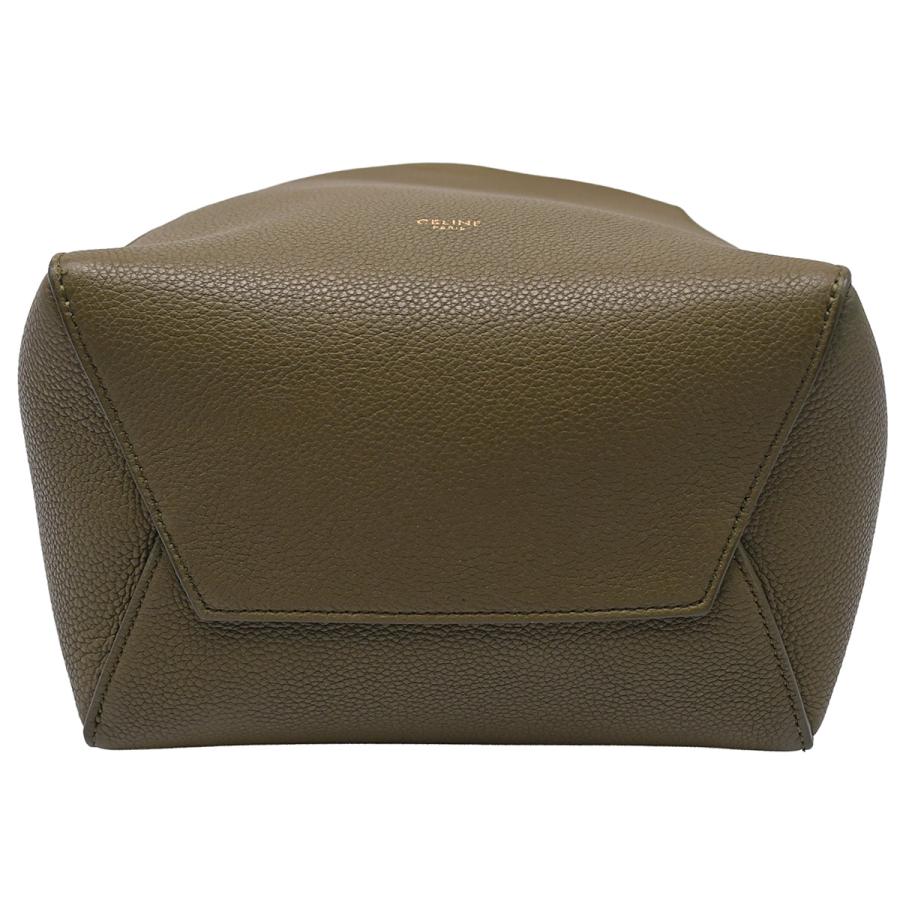セリーヌ CELINE サングル バケット スモール ショルダーバッグ 189303 レザー カーキ グリーン ゴールド金具 ワンショルダー 肩掛け レディース | CELINE | 04