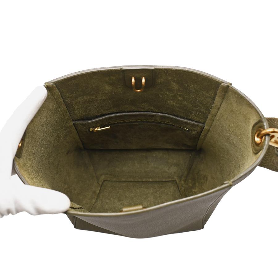セリーヌ CELINE サングル バケット スモール ショルダーバッグ 189303 レザー カーキ グリーン ゴールド金具 ワンショルダー 肩掛け レディース | CELINE | 05