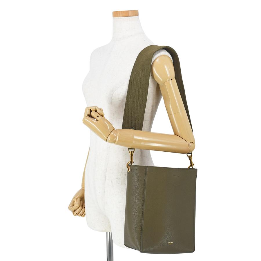 セリーヌ CELINE サングル バケット スモール ショルダーバッグ 189303 レザー カーキ グリーン ゴールド金具 ワンショルダー 肩掛け レディース | CELINE | 07