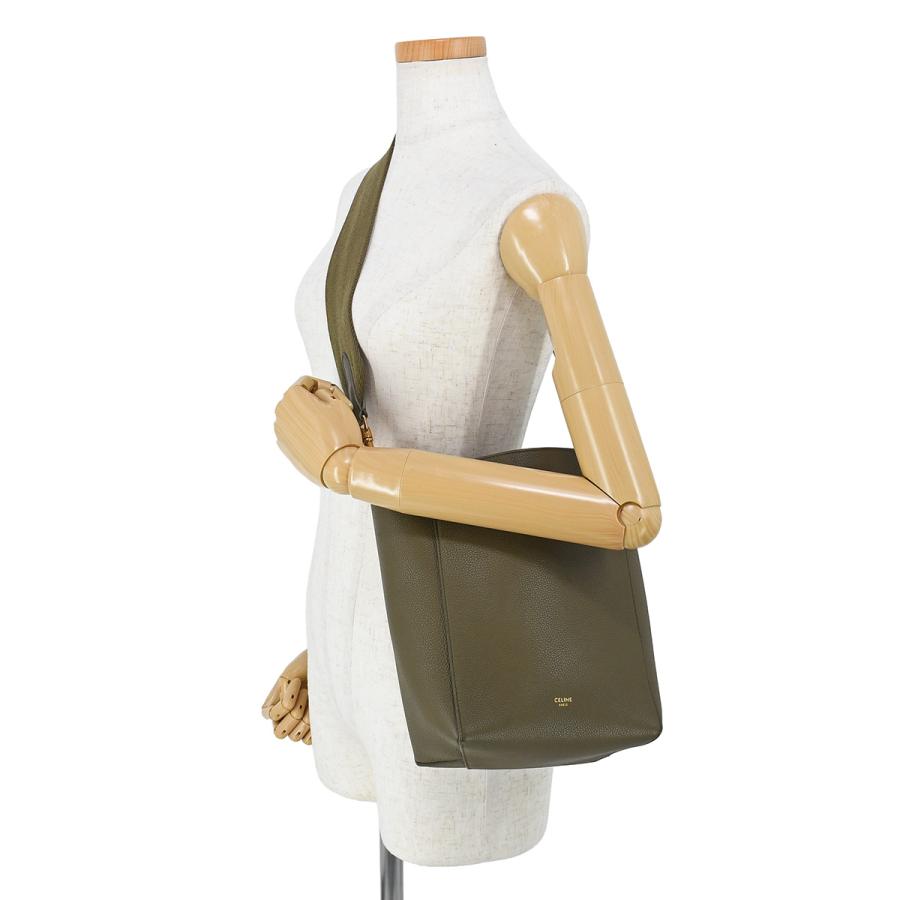 セリーヌ CELINE サングル バケット スモール ショルダーバッグ 189303 レザー カーキ グリーン ゴールド金具 ワンショルダー 肩掛け レディース | CELINE | 08