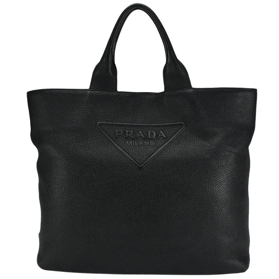 プラダ PRADA ヴィッテロダイノ トライングルロゴ トートバッグ 2VG109 ブラック 黒 レザー ビジネス ハンドバッグ メンズ レディース | PRADA