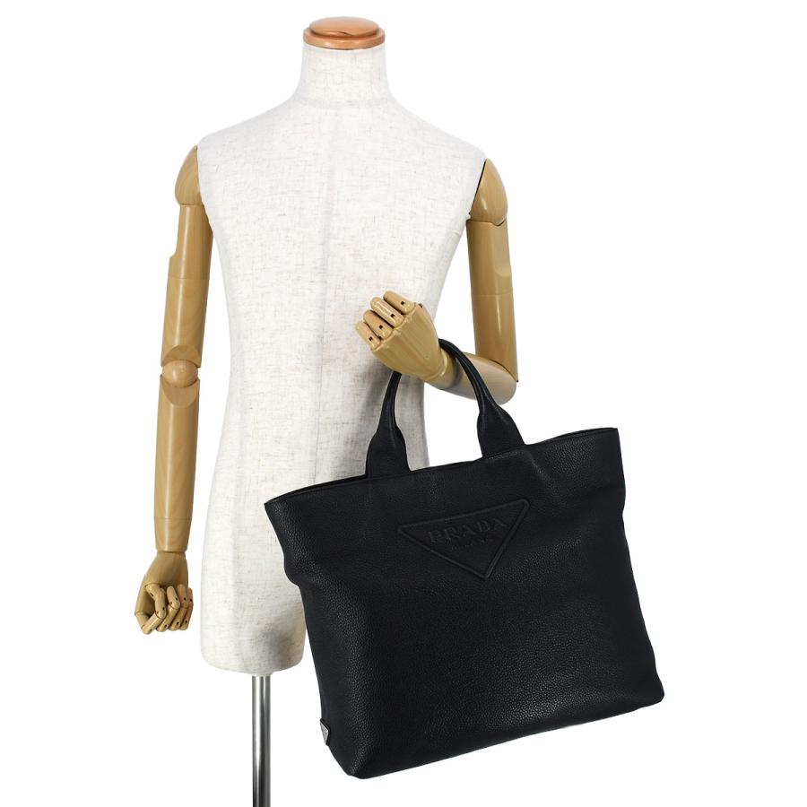 プラダ PRADA ヴィッテロダイノ トライングルロゴ トートバッグ 2VG109 ブラック 黒 レザー ビジネス ハンドバッグ メンズ レディース | PRADA | 09