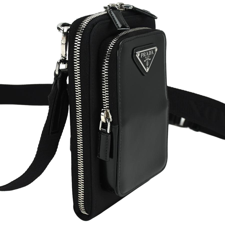 プラダ PRADA トライアングルロゴ Re-Nylon スマートフォンケース フォンショルダー ショルダーバッグ 2ZT060 ナイロン レザー ブラック 黒 | PRADA | 03