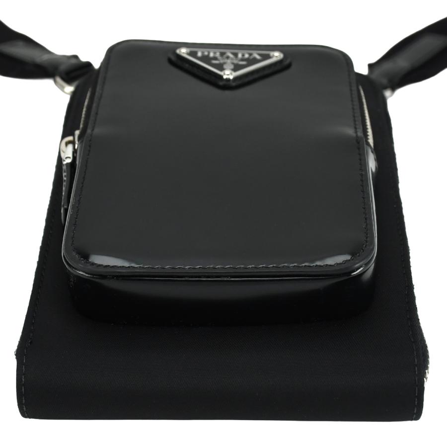 プラダ PRADA トライアングルロゴ Re-Nylon スマートフォンケース フォンショルダー ショルダーバッグ 2ZT060 ナイロン レザー ブラック 黒 | PRADA | 04