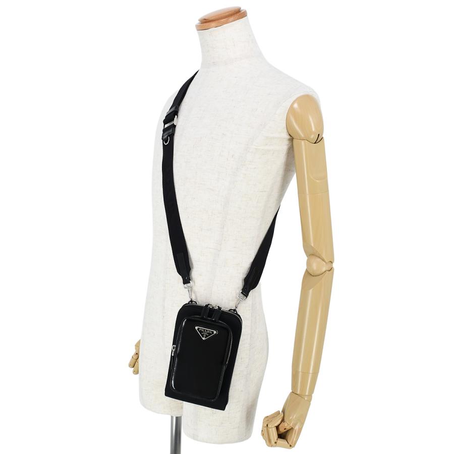 プラダ PRADA トライアングルロゴ Re-Nylon スマートフォンケース フォンショルダー ショルダーバッグ 2ZT060 ナイロン レザー ブラック 黒 | PRADA | 09