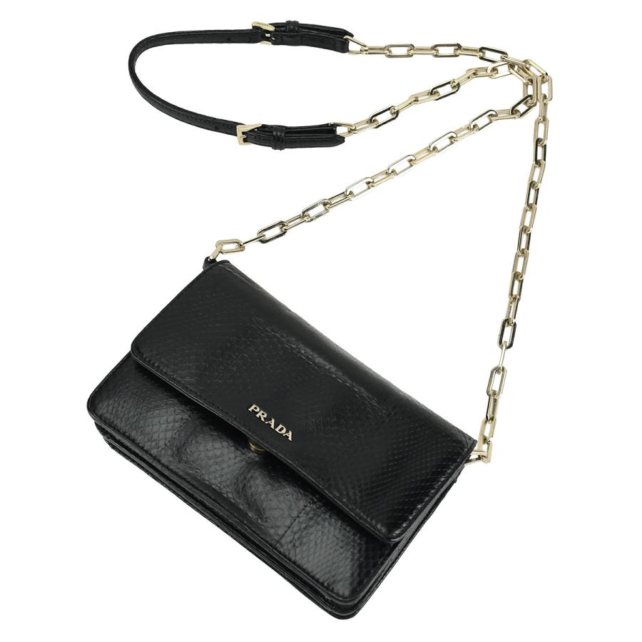 プラダ PRADA チェーンウォレット ショルダーバッグ BT1045 ブラック 黒 ゴールド金具 パイソン レディース | PRADA | 02