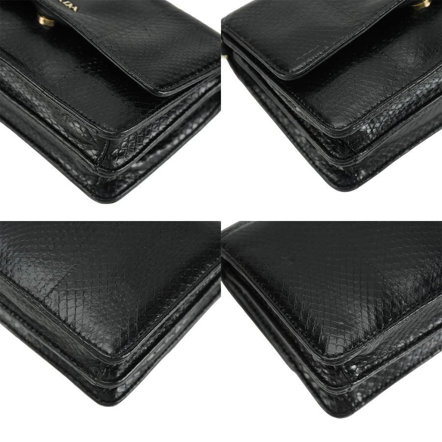 プラダ PRADA チェーンウォレット ショルダーバッグ BT1045 ブラック 黒 ゴールド金具 パイソン レディース | PRADA | 06