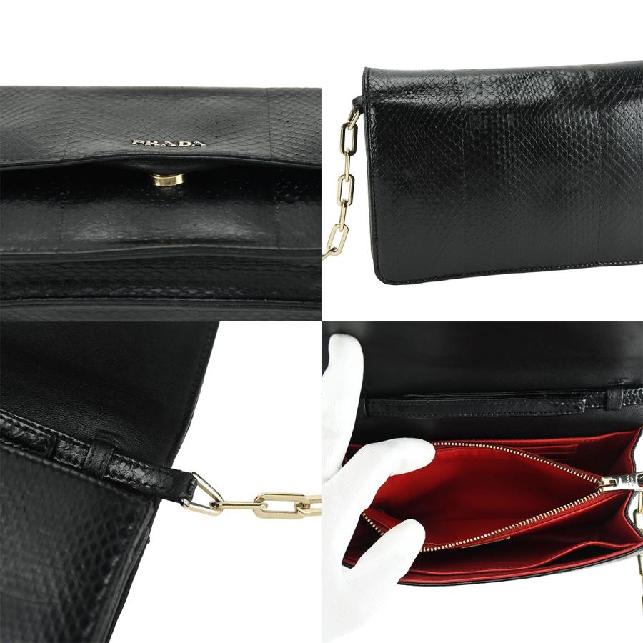 プラダ PRADA チェーンウォレット ショルダーバッグ BT1045 ブラック 黒 ゴールド金具 パイソン レディース | PRADA | 07
