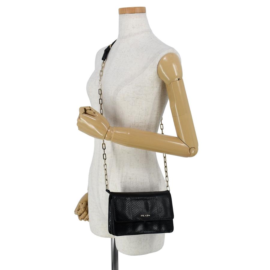 プラダ PRADA チェーンウォレット ショルダーバッグ BT1045 ブラック 黒 ゴールド金具 パイソン レディース | PRADA | 09