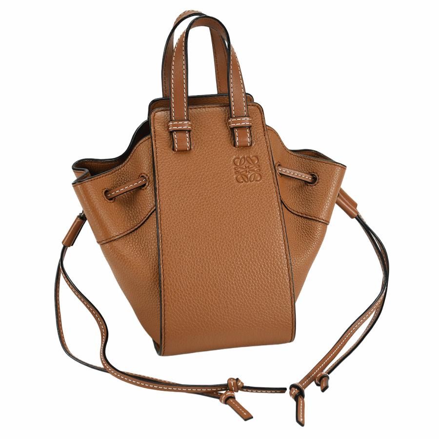 ロエベ LOEWE ハンモック ミニ ドローストリング 2way ハンドバッグ アナグラム 314.30 レザー ブラウン 茶 ショルダーバッグ レディース | LOEWE | 01