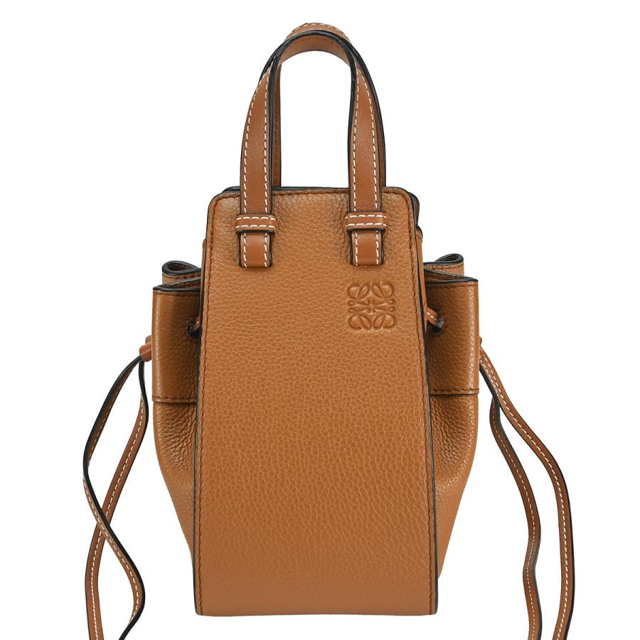 ロエベ LOEWE ハンモック ミニ ドローストリング 2way ハンドバッグ アナグラム 314.30 レザー ブラウン 茶 ショルダーバッグ レディース | LOEWE | 02