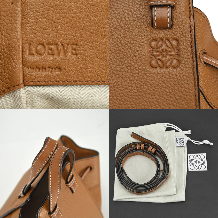 ロエベ LOEWE ハンモック ミニ ドローストリング 2way ハンドバッグ アナグラム 314.30 レザー ブラウン 茶 ショルダーバッグ レディース | LOEWE | 07