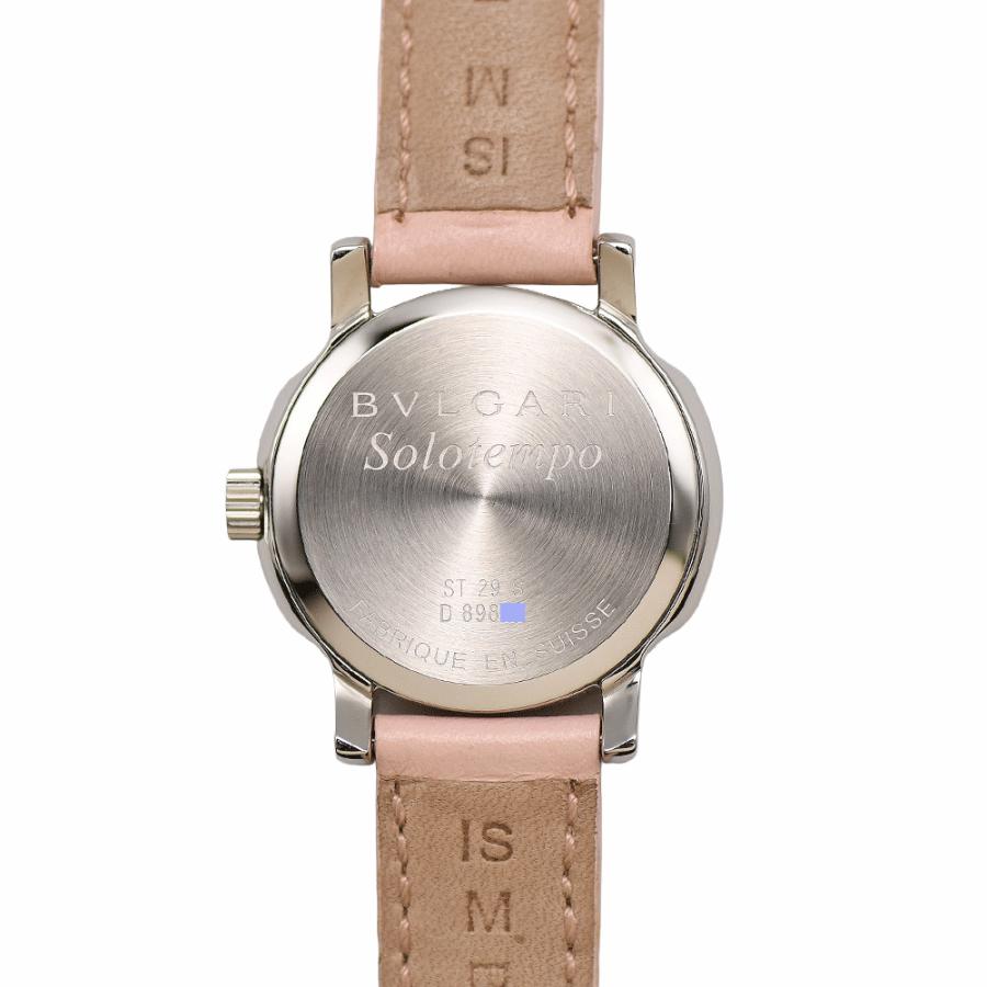 ブルガリ BVLGARI ソロテンポ ST29S クォーツ ピンク SS/レザー