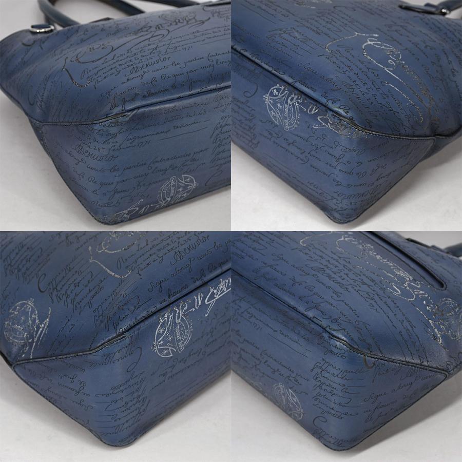 ベルルッティ BERLUTI トゥジュール ミニ ネオ スクリットレザー トートバッグ レザー ブルー カリグラフィ ショルダー 肩掛け ビジネスバッグ | Berluti | 05