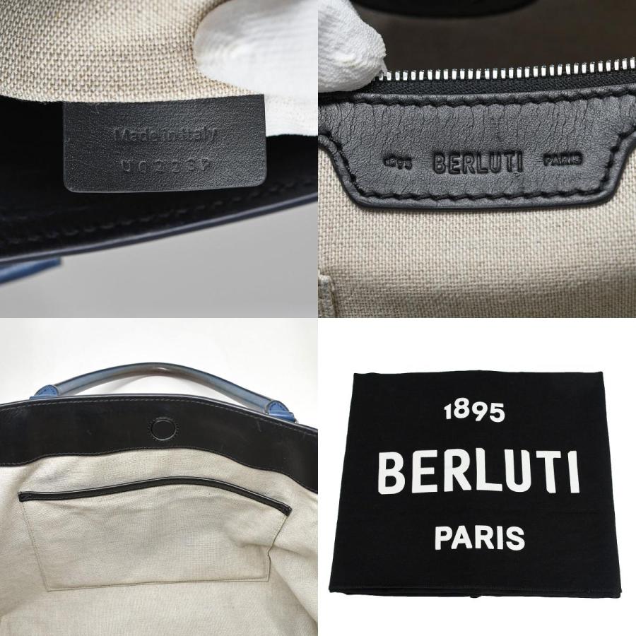 ベルルッティ BERLUTI トゥジュール ミニ ネオ スクリットレザー トートバッグ レザー ブルー カリグラフィ ショルダー 肩掛け ビジネスバッグ | Berluti | 07