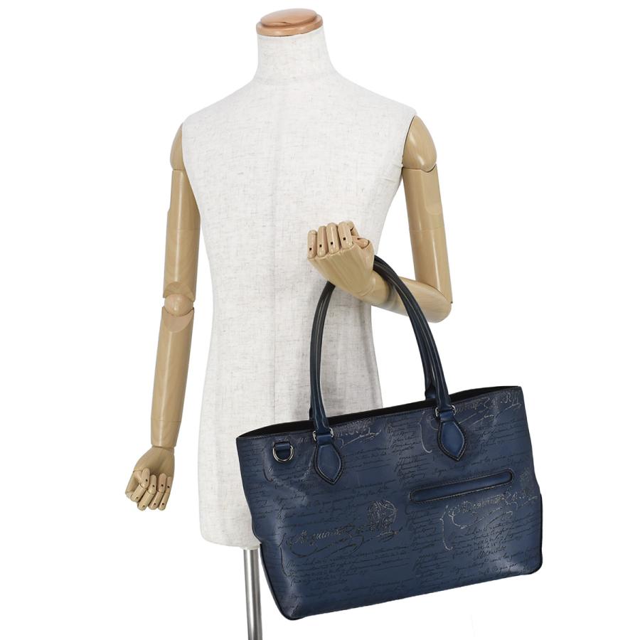 ベルルッティ BERLUTI トゥジュール ミニ ネオ スクリットレザー トートバッグ レザー ブルー カリグラフィ ショルダー 肩掛け ビジネスバッグ | Berluti | 08