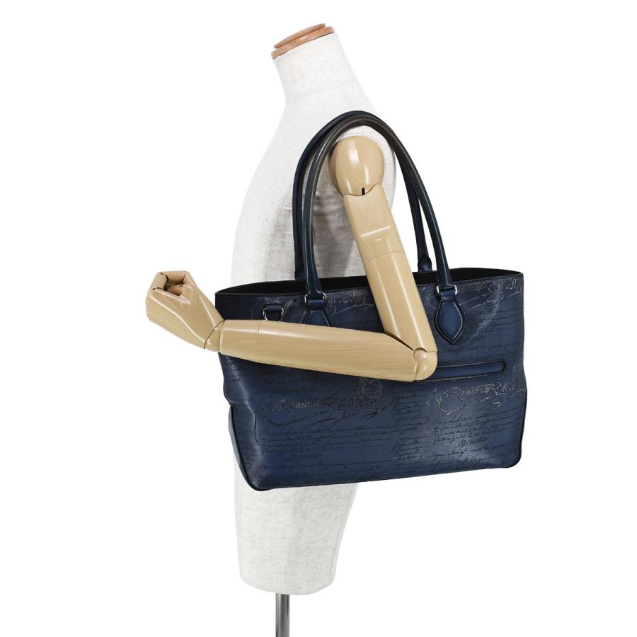 ベルルッティ BERLUTI トゥジュール ミニ ネオ スクリットレザー トートバッグ レザー ブルー カリグラフィ ショルダー 肩掛け ビジネスバッグ | Berluti | 09